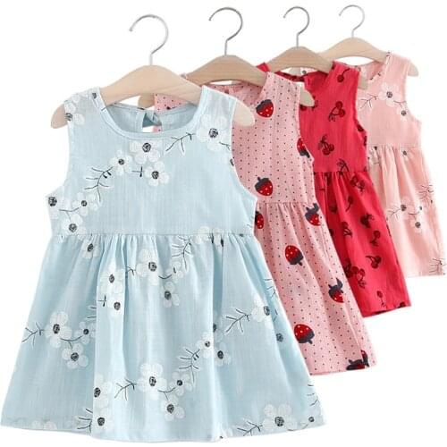 Baby Girl Dress Summer Child Girls Clothing Cotton Sleeveless Flower Kids Dresses for girls dresses Children Clothing 2-7T