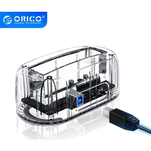 ORICO 2.5''/ 3.5" HDD Transparent Docking Station Support 8TB Storage UASP Protocol USB 3.0 to SATA 3.0 Hard Drive Enclosure