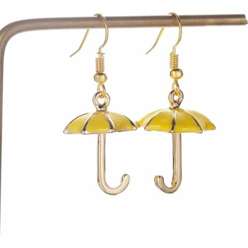 2020 TV Show HIMYM Earring How I met your mother Cute Earrings Yellow Umbrella Korean Enamel Drop Earrings Women Christmas Gift