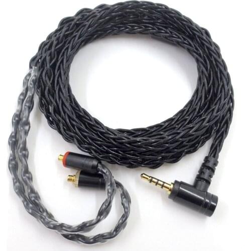 MMCX Replacement Earphone Cable for SE215 SE535 SE846 UE900 Headphone Silver Plated Upgrade Line for HiFi Earphone