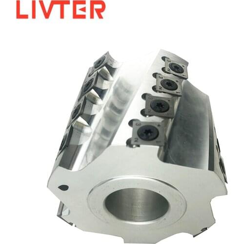 LIVTER Spiral Cutterhead Sprial Planing Cutter Head Helical Cutter for Spindle Machine 4-side Moulder 6T T.C.T knife bit size