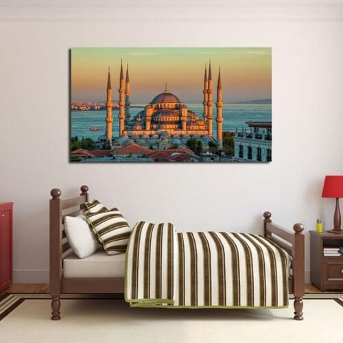 Istanbul Morning Sunrise Islam Building Art Canvas Poster Painting Wall Picture Print Modern Home Bedroom Decoration Accessories