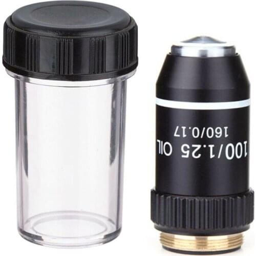 Standard Biological Microscope Achromatic Oil Objective Lens Conjugate Distance 195mm Magnification 100x RMS Interface 20.2mm