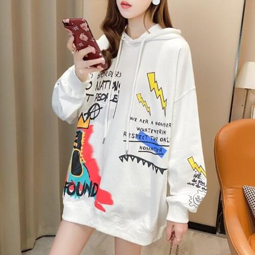 2xl Cartoon Oversized Hoodie Woomen Fashion Autumn Fashion Korean Loose Spring Autumn Sweatshirt Woman Jacket