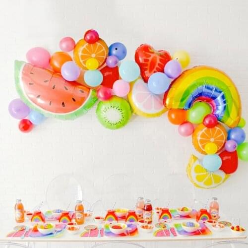 18inch Pineapple Strawberry Watermelon Foil Balloons Hawaiian Summer Fruit Theme Party Supplies Birthday Decoration Balloons