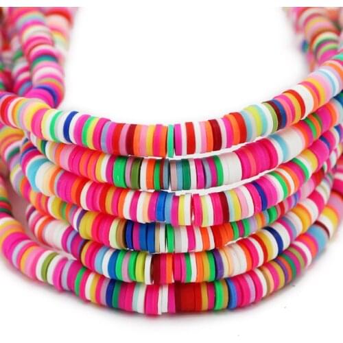 6x2MM Flat Round Polymer Resin Clay Beads Heishi beach Chip Disk Loose Spacer Beads for Jewelry Making DIY Bracelet Necklace DIY