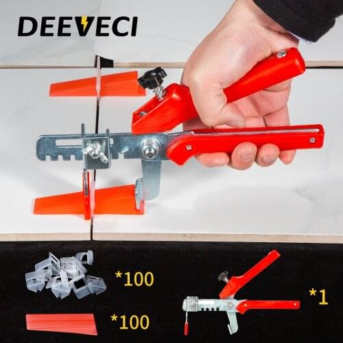 100 Clips 100 Wedges Tiling Flooring Tools Wedges Clips 200pcs Plastic Ceramic Tile Leveling System used in 3~12mm tiles