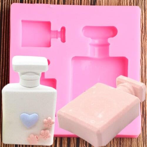 3D Perfume Bottle Silicone Molds Fondant Cake Decorating Tools Candy Chocolate Gumpaste Mould Resin Clay Soap Moulds