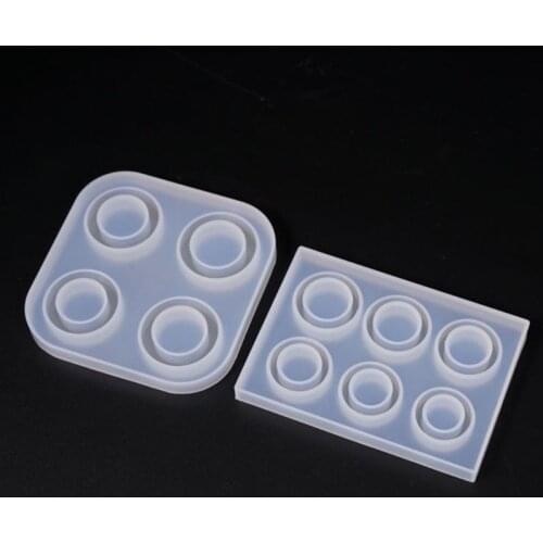 4/6 Grid DIY Handmade Rings Shape Silicone Epoxy Mold UV Resin Moulds Pendant Tools Jewelry Making Dropshipping