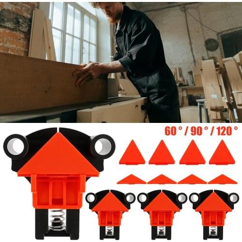 4pcs Wood Angle Clamps 60/90/120 Degrees Woodworking Corner ClampRight Clips DIY Fixture Hand Tool Set for Taper,T Joints,Plate
