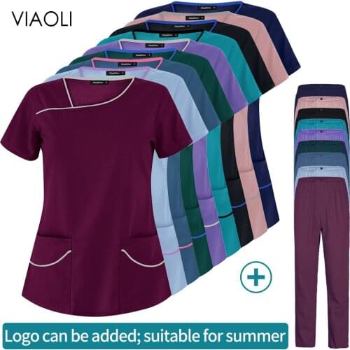 Pharmacist Dentist Work Suits Pet Veterinary Nurse Tops+Pants Scrub Clothes Spa Uniform Medical Doctor Workwear Wholesale Prices