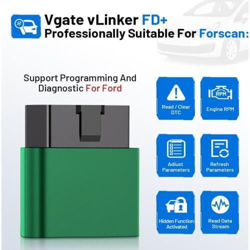 Vgate vLinker FD+ ELM327 V2.2 WIFI Wireless Compatible FORScan For Ford OBD2 Car Diagnostic OBD 2 Scanner MS CAN Auto Tool