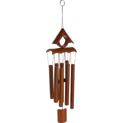 Bamboo Roof 8 Tube Wind Chimes Mobile Windchime Church Bell Hanging Decor
