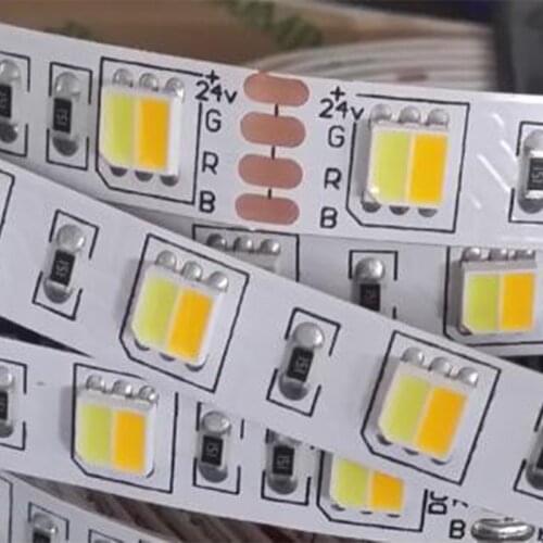 Free Shipping Dual Color 2 in 1 CCT LED Strip Light 5M/Roll Warm White+ Cold White Color Adjustable LED Diode Tape Lights