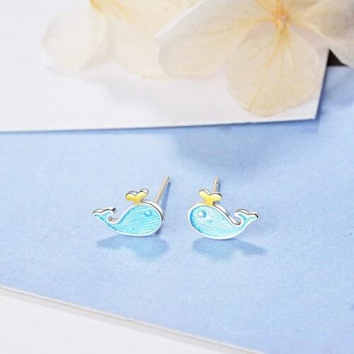 Bohemia Fashion Fresh Women Cute Marine Animal Whale Earring 2021 Korean Elegant Women Trend Personality Party Jewelry