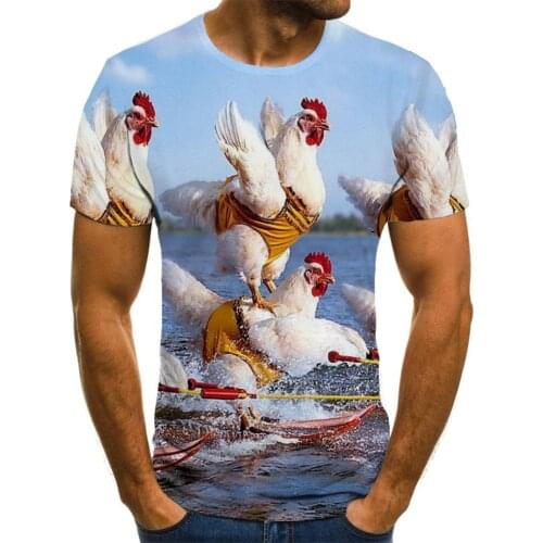 Brand Chicken T shirt Men Animal Tshirts Casual Funny Funny T shirts Surf T-shirts 3d Mens Clothing Punk Rock Casual Tops