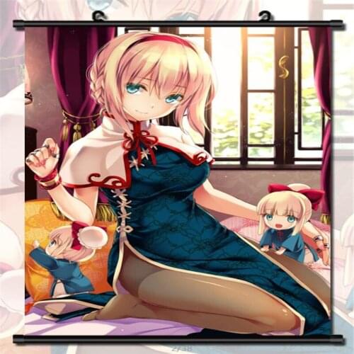 Coscase Japanese Anime TouHou Project Perfect Cherry Blossom Alice Margatroid Home Decor Wall Scroll Poster Decorative Picture