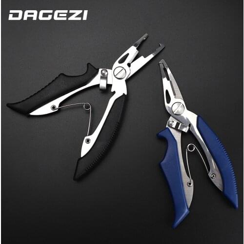 DAGEZI 2 Colors Fishing Pliers with package Scissors Line Cutter Remove Hook Fishing Tackle Tool