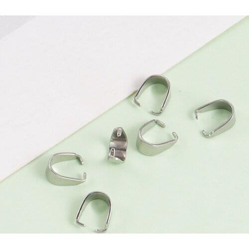 Fnixtar 3*7mm Stainless Steel Clip Clasp Pinch Clip Bail Pendant Connectors Jewelry Findings DIY Accessories 500piece/lot