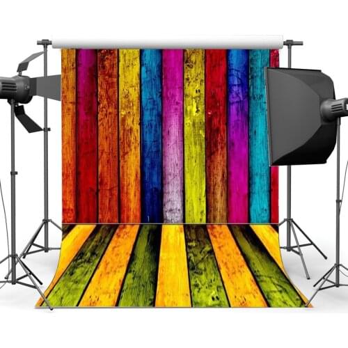 Photography Backdrops Weathered Multicolor Paint Wood Wall Nostalgia Stripes Wooden Floor Children Portraits Photo Background