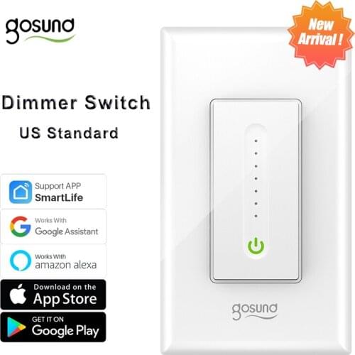 Gosund Smart Life LED Dimmer Switch US WiFi Light Dimming Touch Panel Switch 100-240V For Alexa Google Home No Hub Required