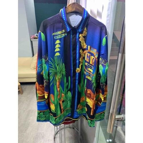 YK11539 Fashion Mens Shirts 2020 Runway Luxury famous Brand European Design party style Mens Clothing