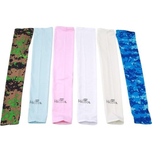 Arm Sleeve For Sun Protection Arm Warmer Half Finger Camouflage Print Golf Cycling Bike Long Gloves Running Arm Sleeves Manguito