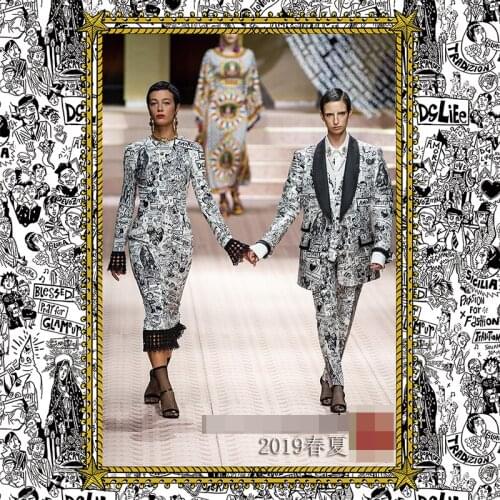 New spring and summer new polyester printed fabric dress suit parent-child wear diy handmade clothing fabric wholesale