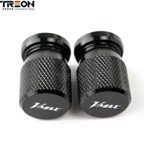 One Pair For YAMAHA V-MAX All Years Universal Motorcycle Wheel CNC Tire Valve Stem Air Covers Airtight Caps With Logo V-MAX