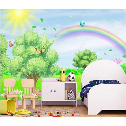 Custom photo wallpaper for walls 3 d mural Modern cartoon outdoor green tree scenery children background wall papers home decor