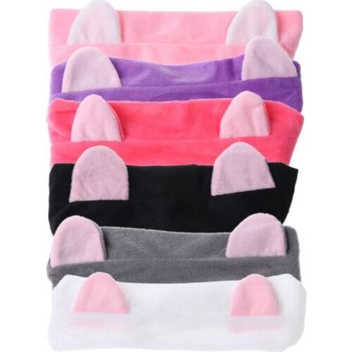 Cute Cat Ear Headband Women Hair Band Wash Shower Make Up Elastic Band On Head E56C