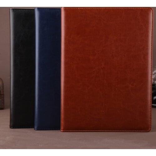 Promotion A5 faux leather travel journal planner business file folder portfolio menu cover with notepad notebook with clip 1103A