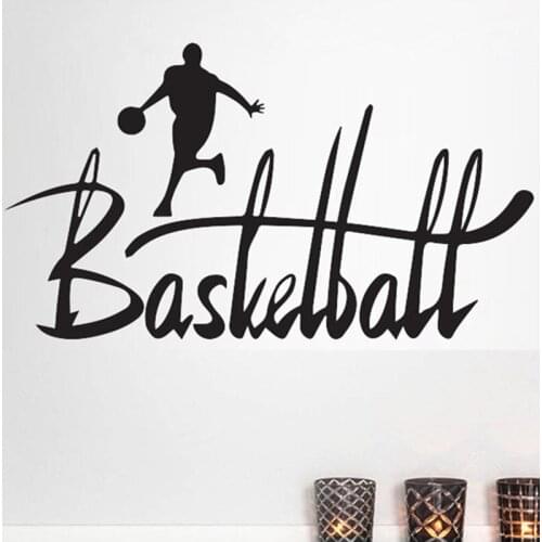 Basketball Themed Removable Wall Stickers for Nursery Kids Room Boys Bedroom Playroom Vinyl Waterproof Decals Poster Murals YY57
