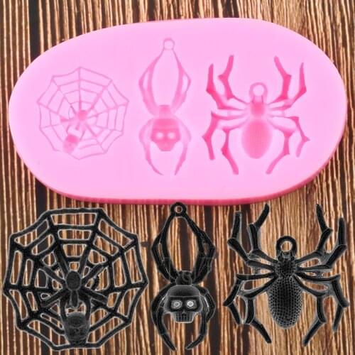DIY Spider Silicone Mold Polymer Resin Clay Mould Fondant Cake Decorating Tools Chocolate Gumpaste Candy Moulds