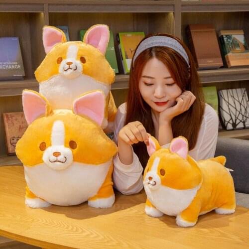 30/40/50cm Cute Fat Corgi Dog Plush Toy Stuffed Soft Animal Pillow for Girls Kids Baby Kawaii Doll Toys for Children Xtmas Gift
