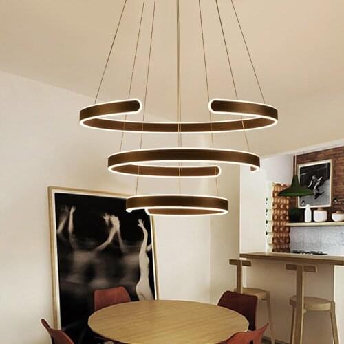 Modern Ceiling Chandelier Flush Mount Lustre Black Round Chandelier Modern C Shaped Home Decor Lighting Fixtures Room Lamp