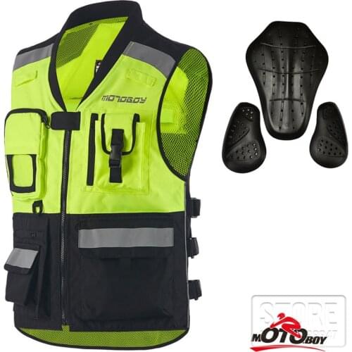 MOTOBOY Motorcycle CE Reflective Vest High Quality Motorbike Racing Protection Riding Cloth Jackets With Chest Back Pads