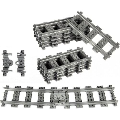 Universal Accessories for Glow Track Rail Straight Curved Universal Track for Train Compatible With Cities Blocks Toys for Kids