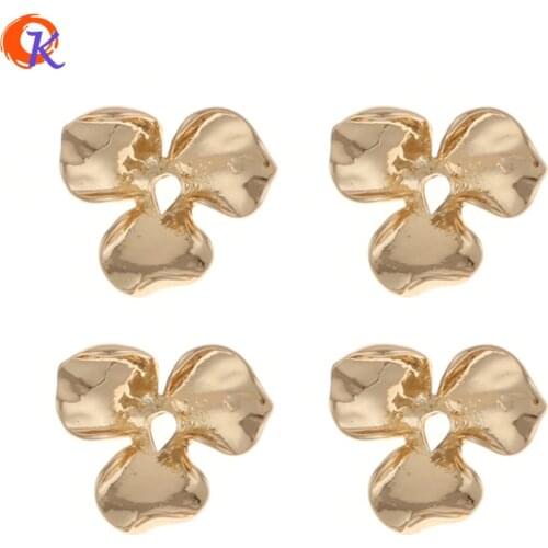 Cordial Design 100Pcs/Lot 13*15MM Jewelry Accessories/DIY/Zinc Alloy/Gold Color/Flower Shape/Hand Made/Earring Findings