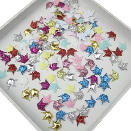 200pcs Glitter Small Crown Padded Patches Appliqued DIY Craft Kids Scrapbook Accessories Jewelry Clothing Decorate Materials