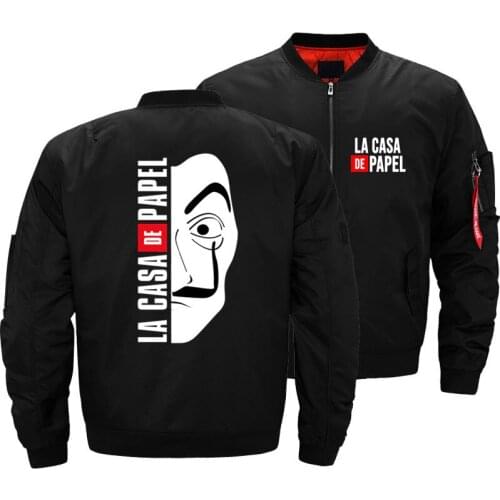 2019 La Casa De Papel Money Heist Bomber Jackets House Of Paper Jacket Men Warm Thick Outwear Windbreak Coat Aviator Pilot Air