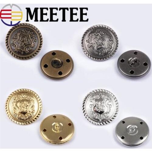 30pcs Meetee 12-30mm Metal Buttons Retro Copper Coat Jacket Buckle DIY Sewing Clothing Decor Craft Accessories B3-15