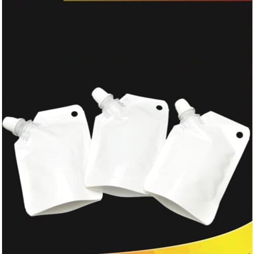 50ml white plastic doypack liquid stand up storage pouch packing bag with Side Spout F20173973