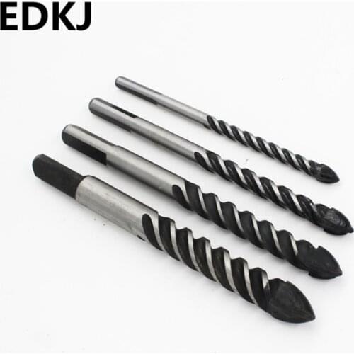 6PCS black 6/6/8/8/10/12mm multi-function glass drill combination twisting shovel drill bit for tile concrete glass marble