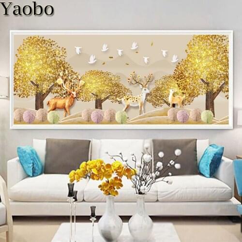 Diy diamond mosaic fortune tree elk diamond embroidery,diamond painting,round,5d cross stitch,3d picture laying out rhinestones