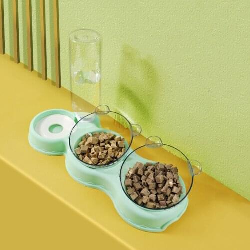 Dog Double Bowl Automatic Pet Feeder Drinker Cat Bowl Dog Bowl Cat Bowl Cat Cat Supplies Water Bowl