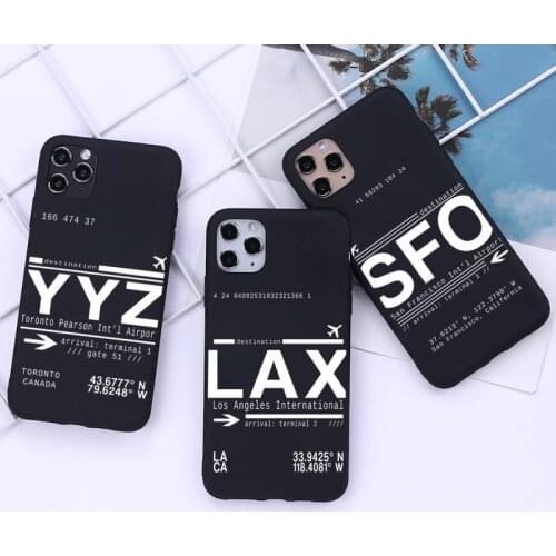 World City travel Tickets Airport Call Letters Phone Case for iphone 12 11 Pro Mini XS MAX 8 7 6 6S Plus X 5S SE 2020 XR