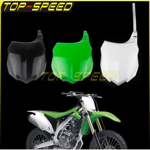 Black Green White Motorcycle Motocross Front Number Plate Racing Registration Blank Board for Kawasaki KX250F KX450F 2013-2016