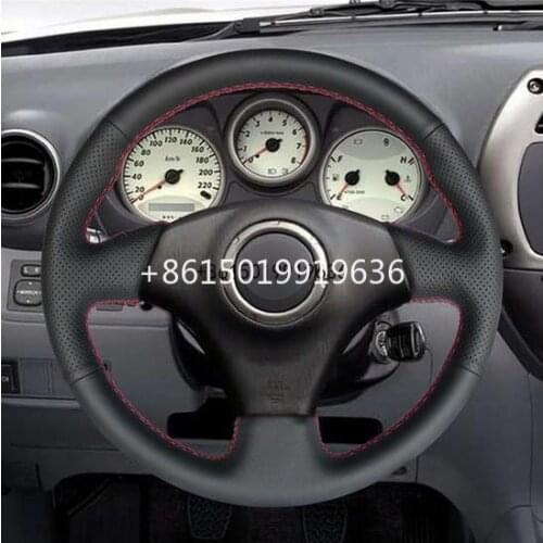 Black Leather DIY Car Steering Wheel Cover for Toyota RAV4 1998-2003 Celica 1998-2005 Corolla (US) 2003-2008