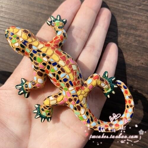 Exported to Barcelona, Spain, mosaic 3D lizard refrigerator magnet magnet